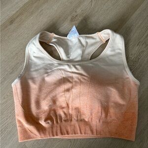 AYBL Cream and Orange Ombre Sports Bra